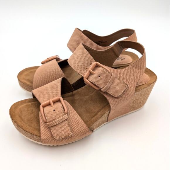 Eurosoft by Sofft Glinda Cork Wedge Sandal Women's Cognac Size US6.5 EU37 - Picture 1 of 11